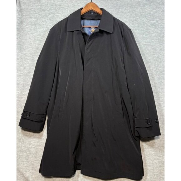 Hart Schaffner Marx Mens Black Smart Coat 46R Wool Lining - Picture 1 of 11